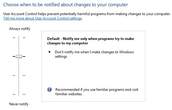 protect privacy on windows - user account control settings