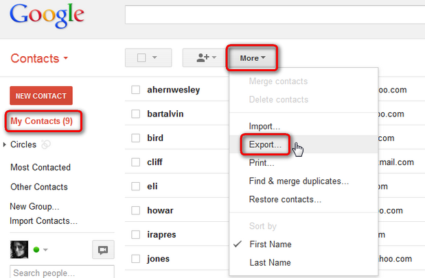 export office 365 contacts from mac to gmail