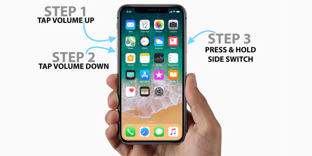 Der iOS12-Downgrade steckt im Wiederherstellungsmodus fest ‒ Zwangsneustart des iPhone x