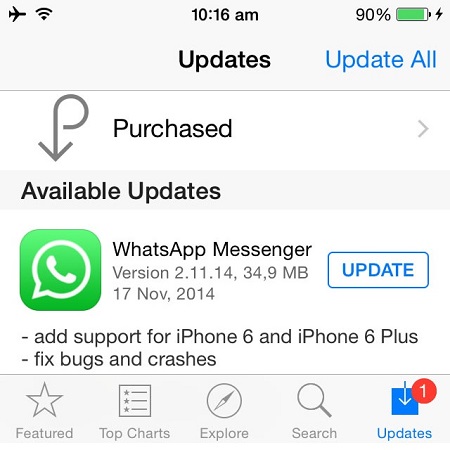 bug whatsapp iphone