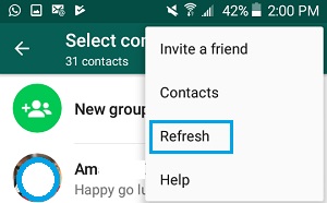 ios 12 whatsapp problems and solutions-Refresh your contacts