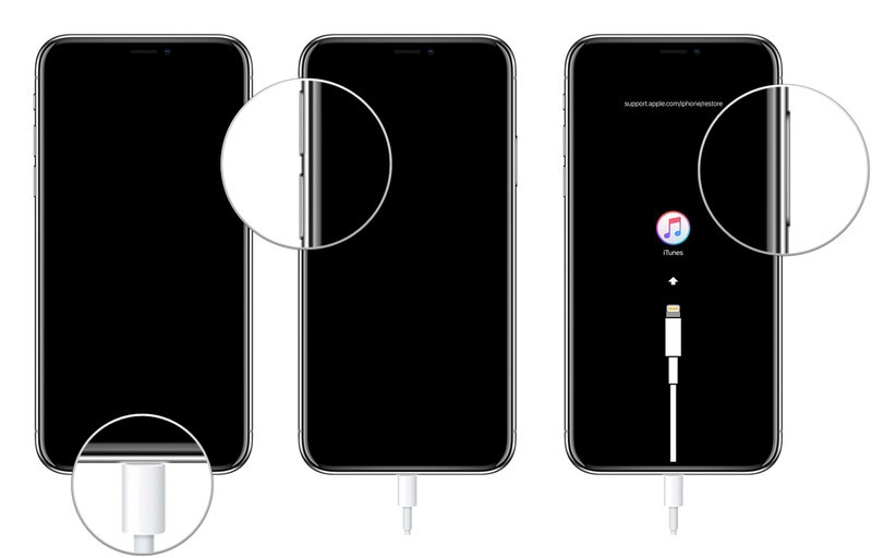 iphone atorado en logo de apple ios-12-pon iphone x en modo de recuperación