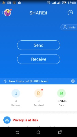 transfer files from android to pc-install shareit android