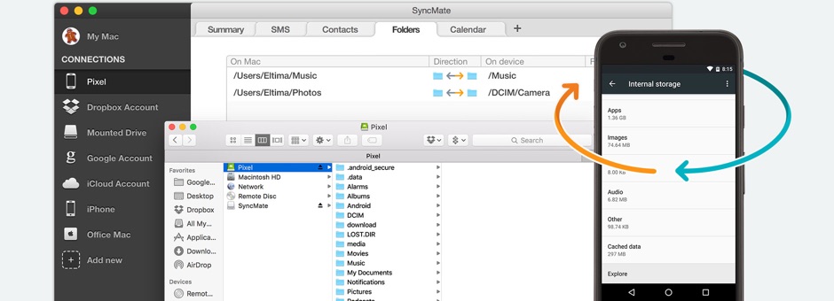 Android Dateiübertragung Mac-SyncMate