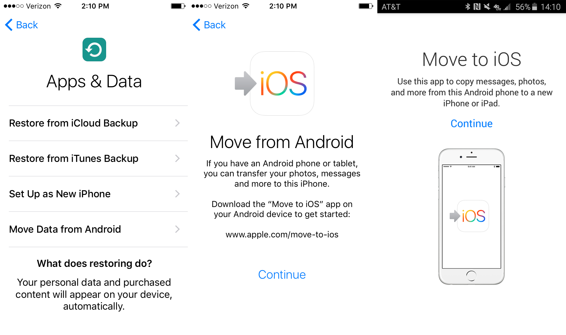 send files from iphone to android