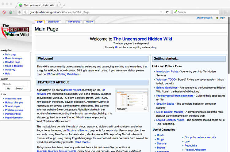 ile karanlık web arama motoru - gizli wiki