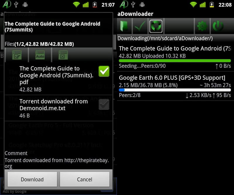 bittorrent for android - adownloader