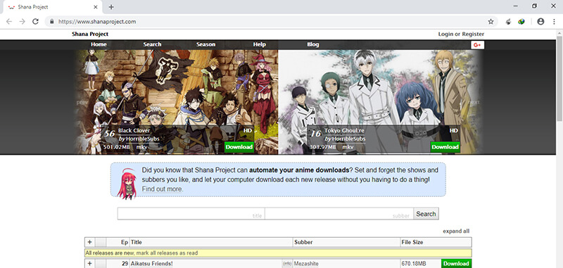 anime torrent download