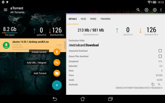 bittorrent for android - atorrent