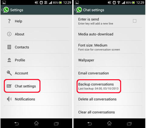 Android Whatsapp-Backup – Lokaler Speicher