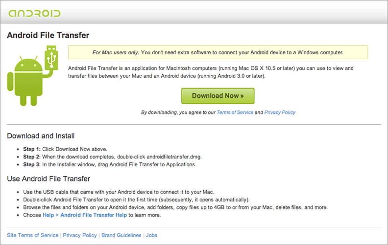 android file transfer download for macbook