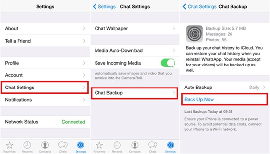 mensagens de backup do whatsapp para o icloud