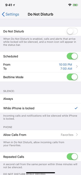 ios 12 new features - bedtime mode
