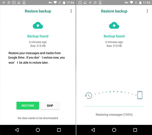 whatsapp backup von google drive wiederherstellen