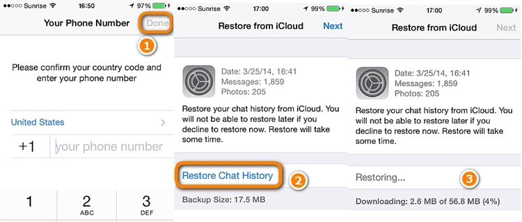 backup whatsapp da icloud