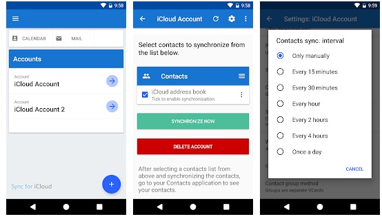 application de synchronisation des contacts d'icloud vers Android-1
