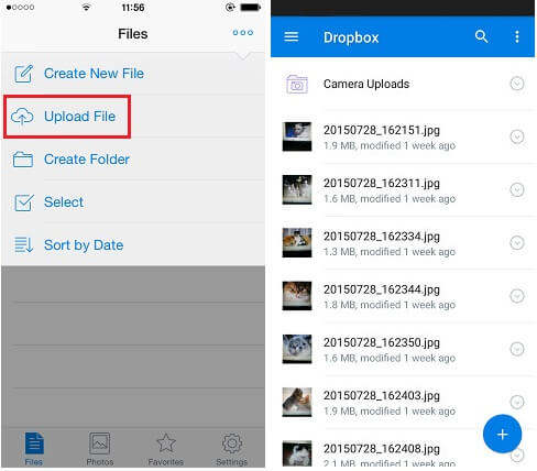 Fotos vom Samsung auf das iPhone übertragen per Dropbox