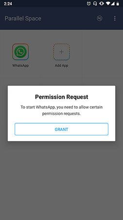 whatsapp duplo - conceder permissão
