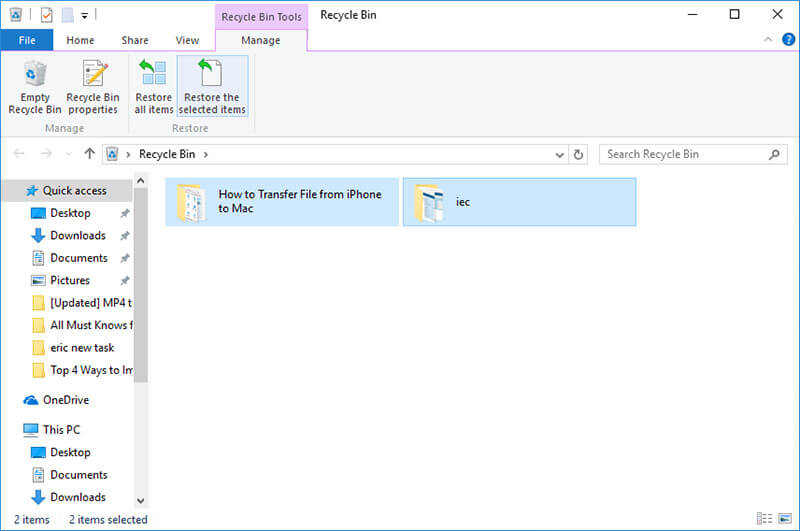 how to recover recycle bin - recover from recycle bin if not emptied