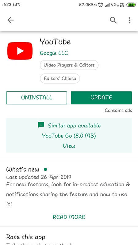 youtube-video nicht abgespielt - youtube aktualisieren