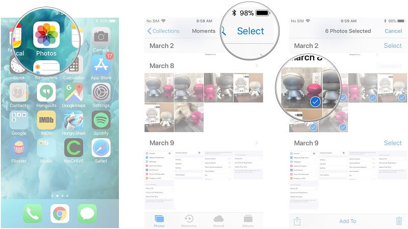 remove photos from iPad from device settings