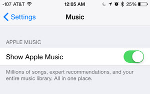 activa y desactiva apple music