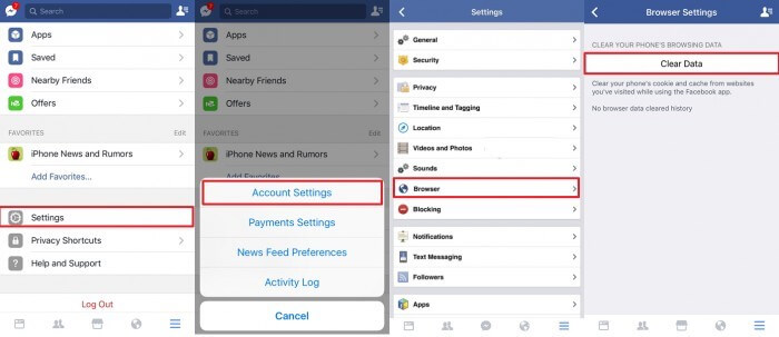 clear from fb app