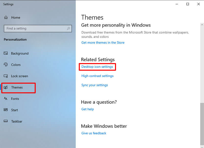 remove recycle bin from desktop on win 10 - related settings