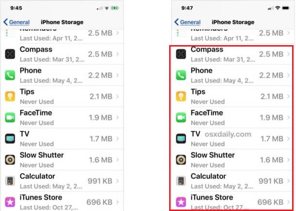 free up more space of some apps on the iPhone