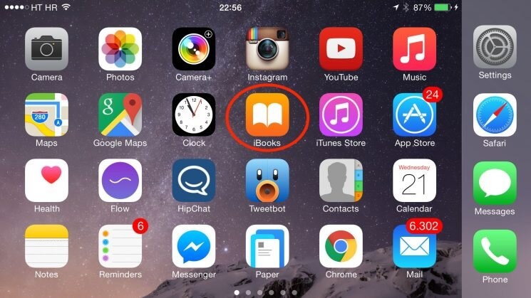 free up more ibook space on the iPhone - start ibooks