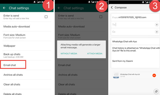 email whatsapp