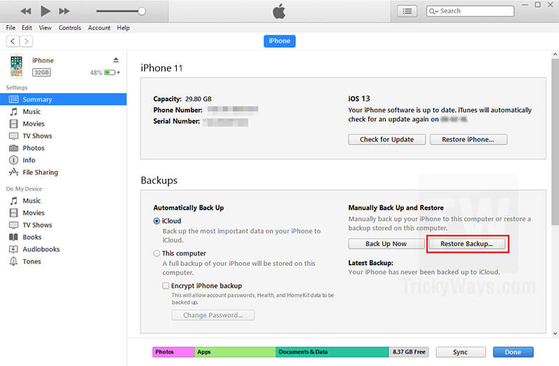 transfer whatsapp using itunes