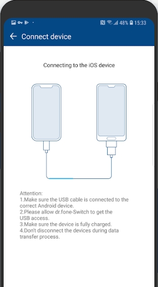 mit iPhone mittels iOS Datenkabel und USB Konnektor verbinden