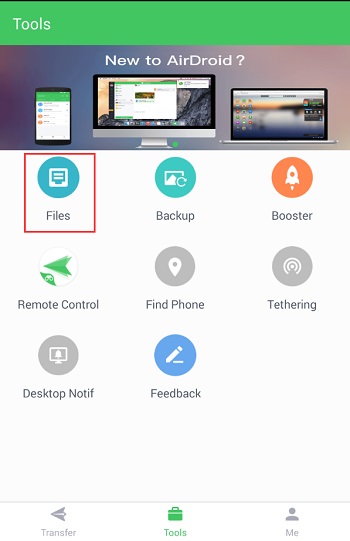 transferir fotos do mac para o android usando airdroid