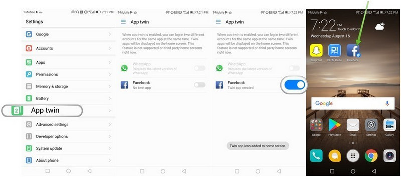 use two whatsapp on huawei