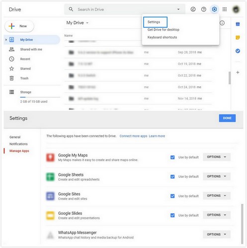 google drive download backup