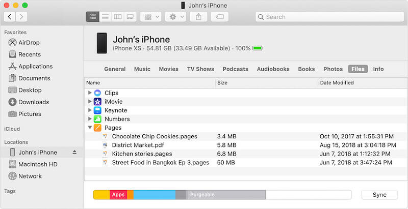 Ziehen Sie Dateien per Drag-and-Drop auf Apps im iTunes-Fenster File-Sharing