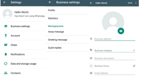 WhatsApp Business setting