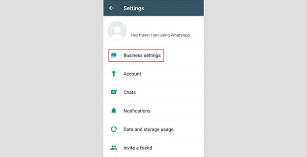 WhatsApp business setting