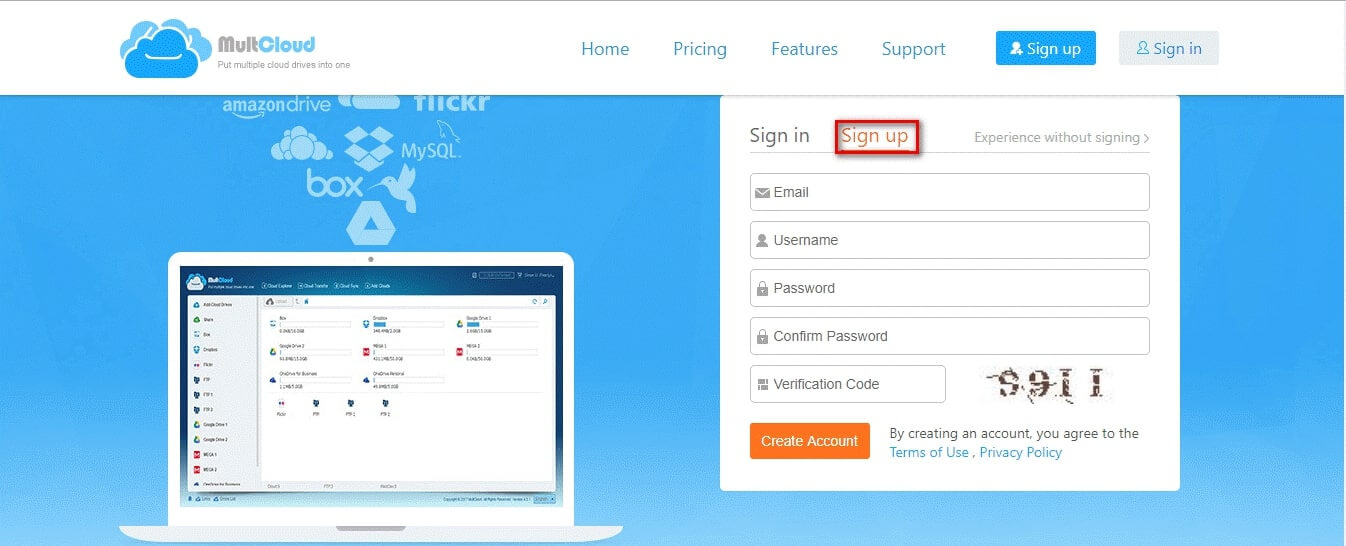 account creation