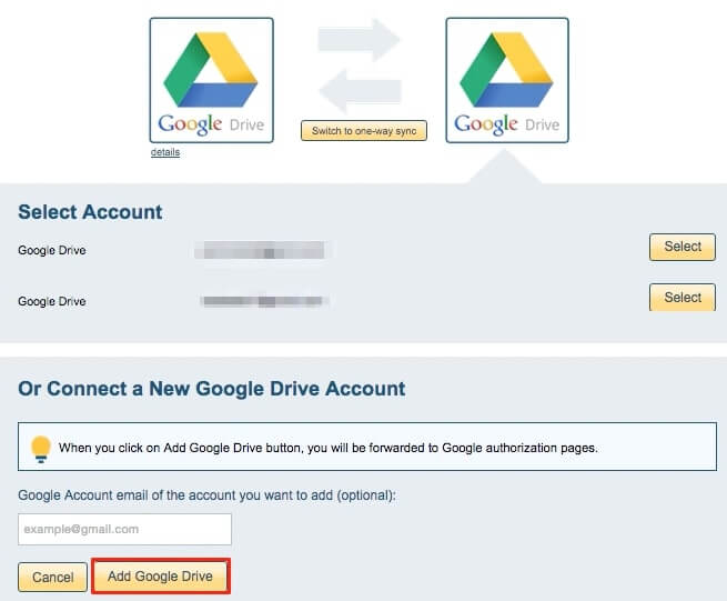 add another google drive account