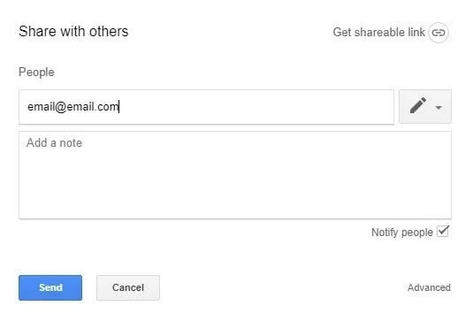 add emails you want to share