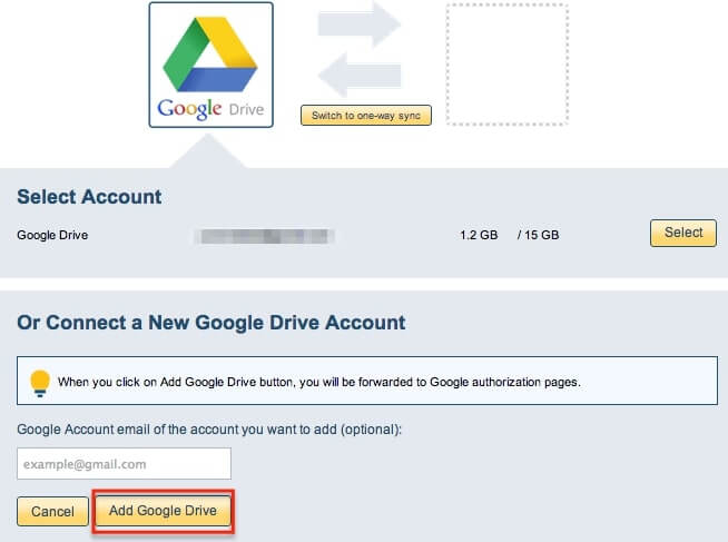 add google drive account