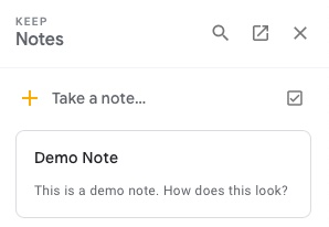 Google Keep Notes in Gmail
