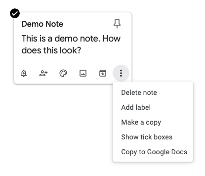 Reminders in Google Keep