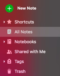Select All Notes in Evernote app