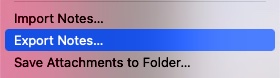 Select Export Notes from Evernote’s File menu