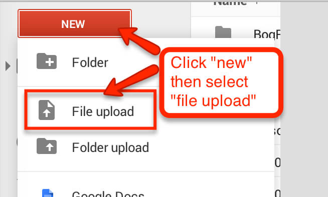 click on new then file upload to upload new files