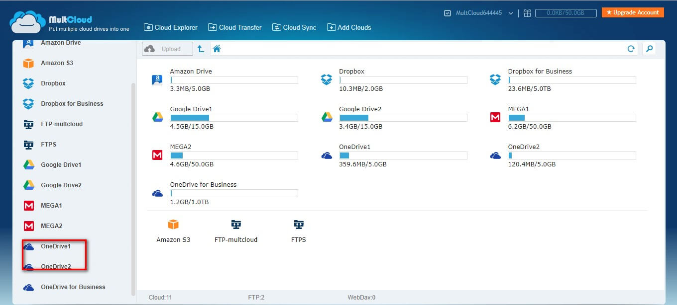 manage one drive accounts