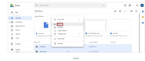Select files share